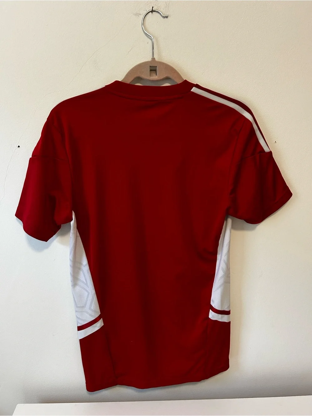 adidas Red and White Men’s Short-Sleeve Training Jersey